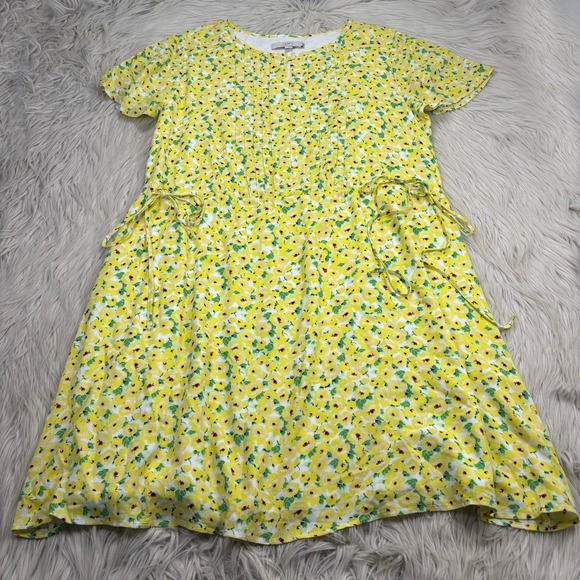 LOFT Dresses & Skirts - LOFT Women's XL Yellow Floral Blouson Dress Spring Easter Feminine Cottagecore